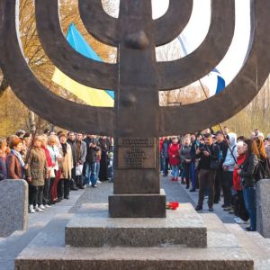 A ceremony held in Ukraine with Israeli Prime Minister Benjamin Netanyahu