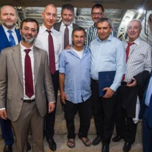 Boris Lozhkin with a delegation from the Jewish Confederation of Ukraine